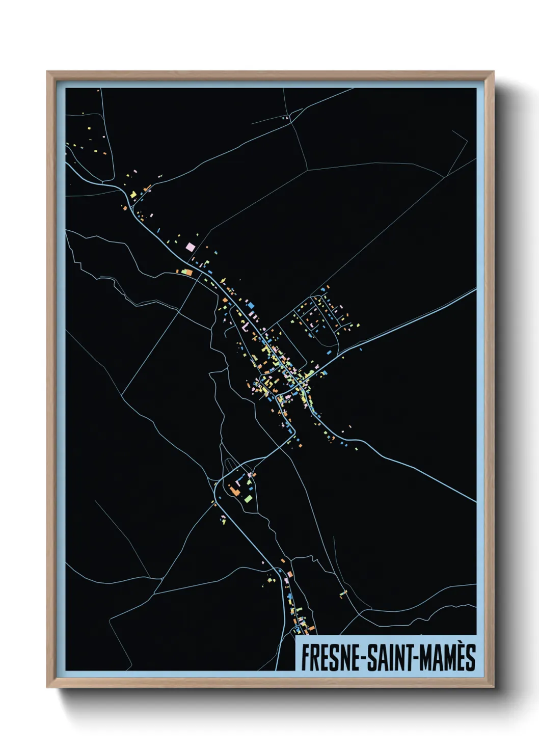 Une affiche de carte sur Fresne-Saint-Mamès