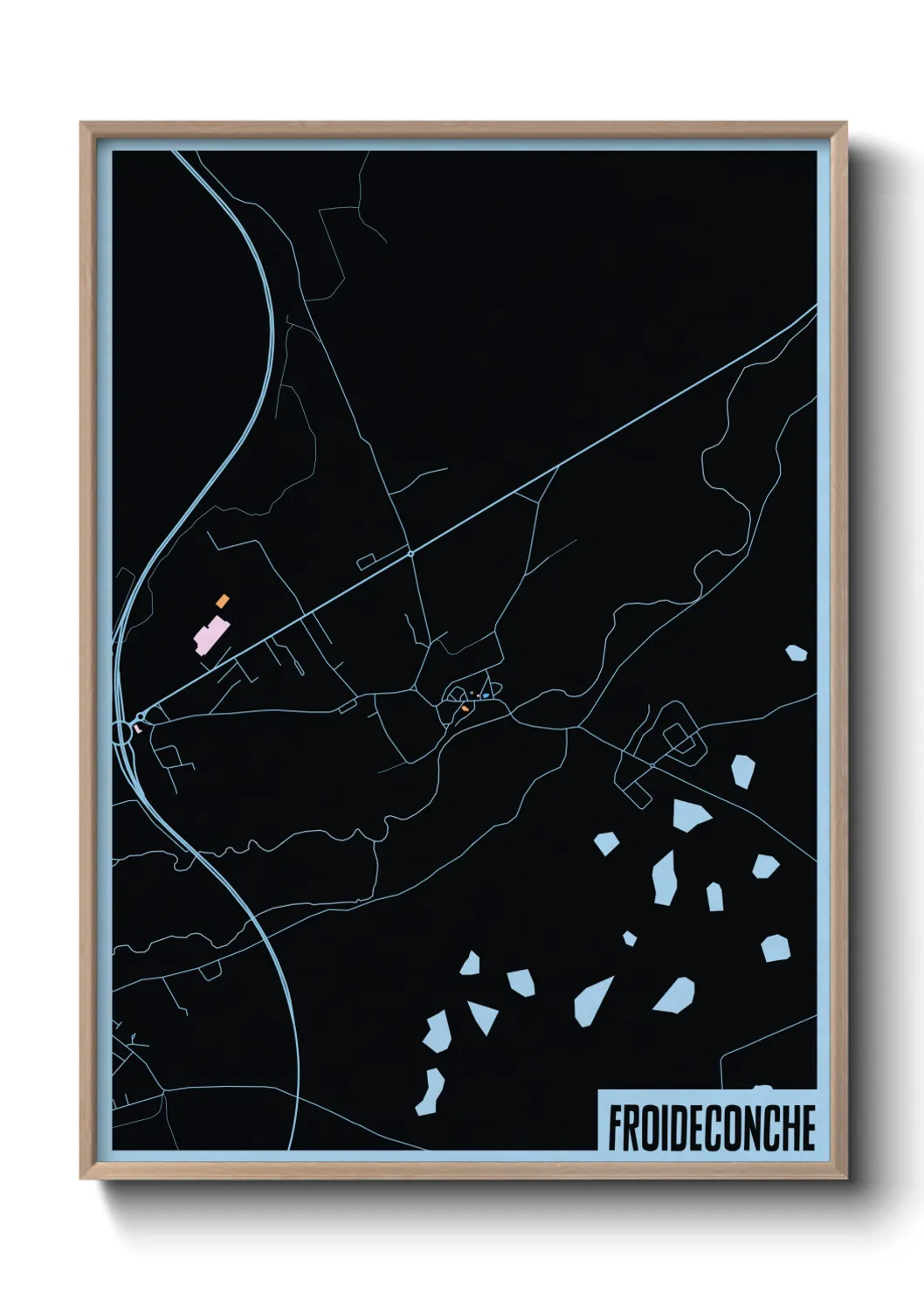 Une affiche de carte sur Froideconche