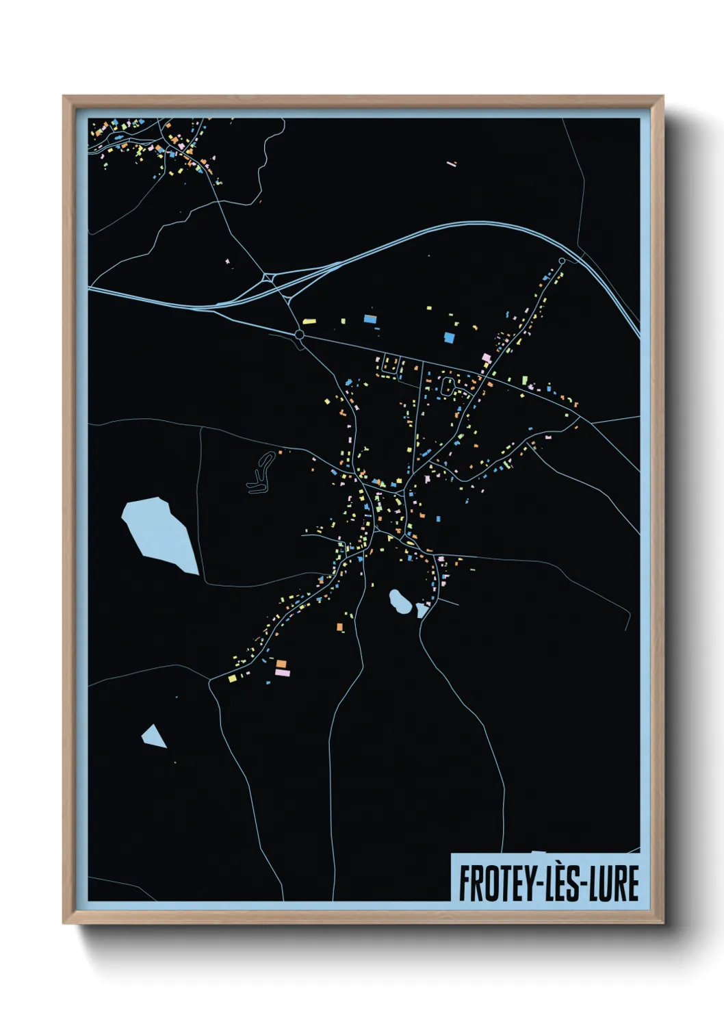 Une affiche de carte sur Frotey-lès-Lure