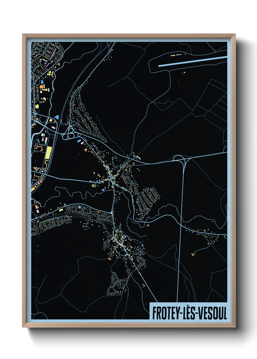 Une affiche de carte sur Frotey-lès-Vesoul