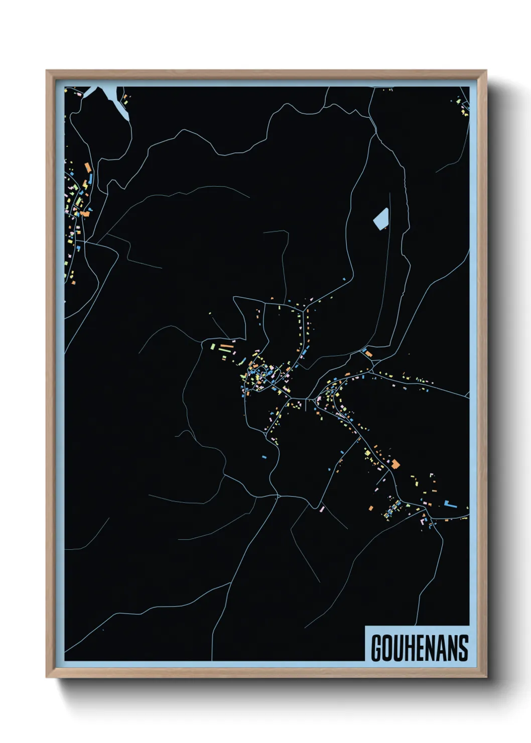 Une affiche de carte sur Gouhenans