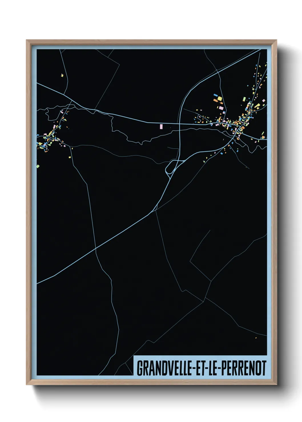 Une affiche de carte sur Grandvelle-et-le-Perrenot