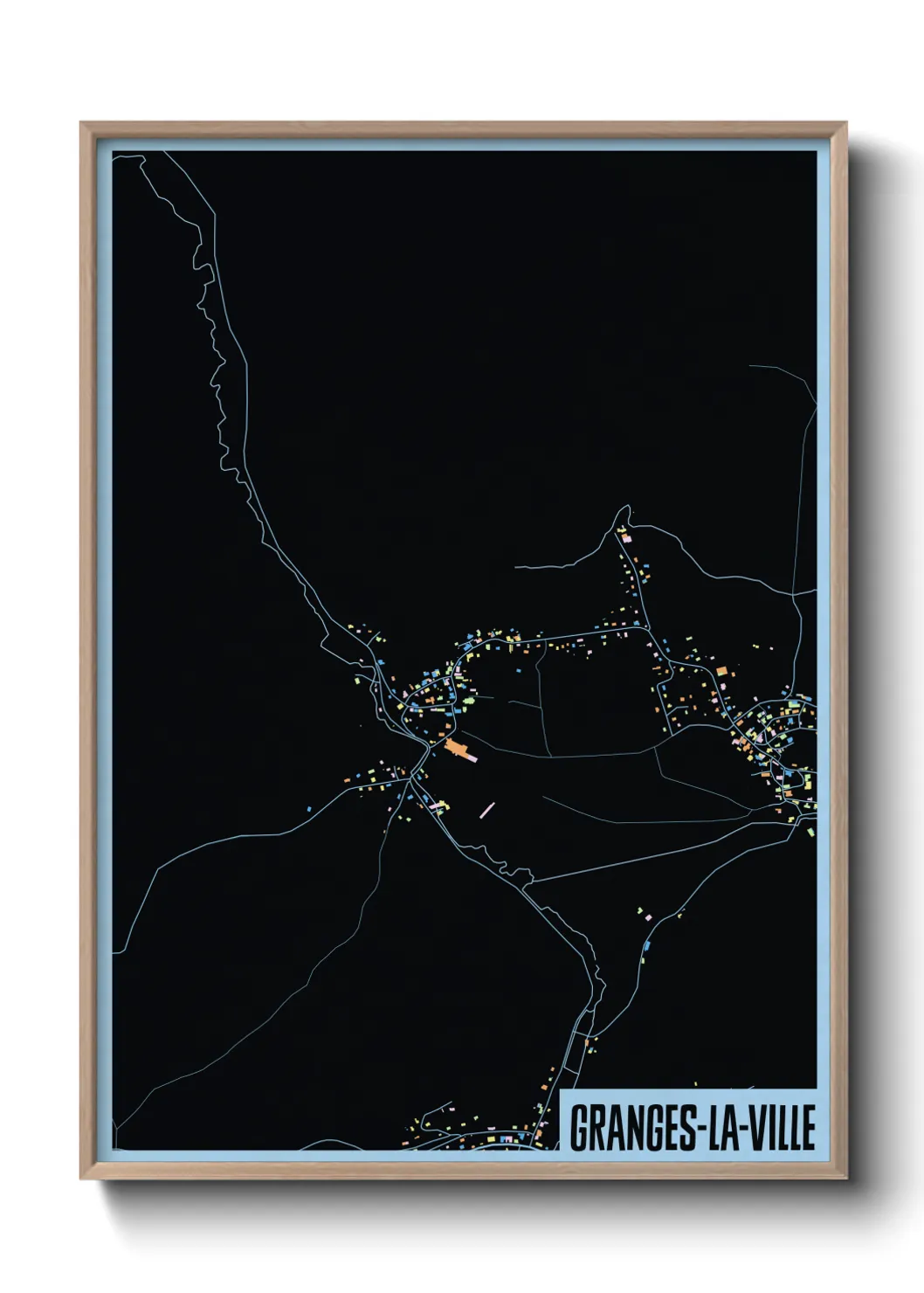 Une affiche de carte sur Granges-la-Ville