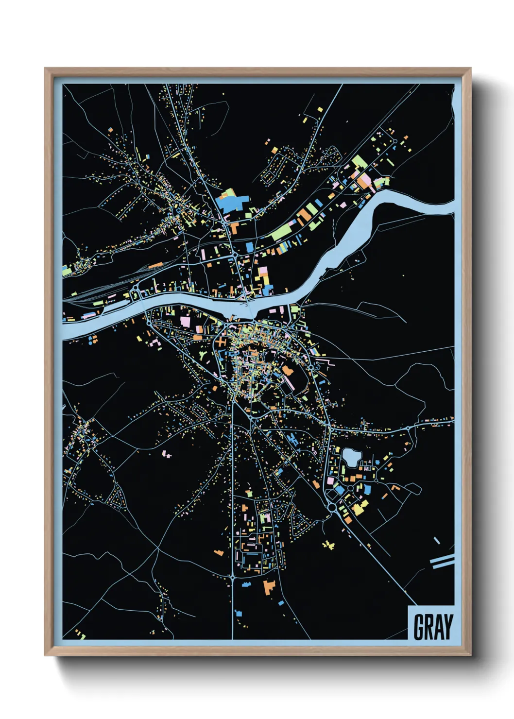 Une affiche de carte sur Gray