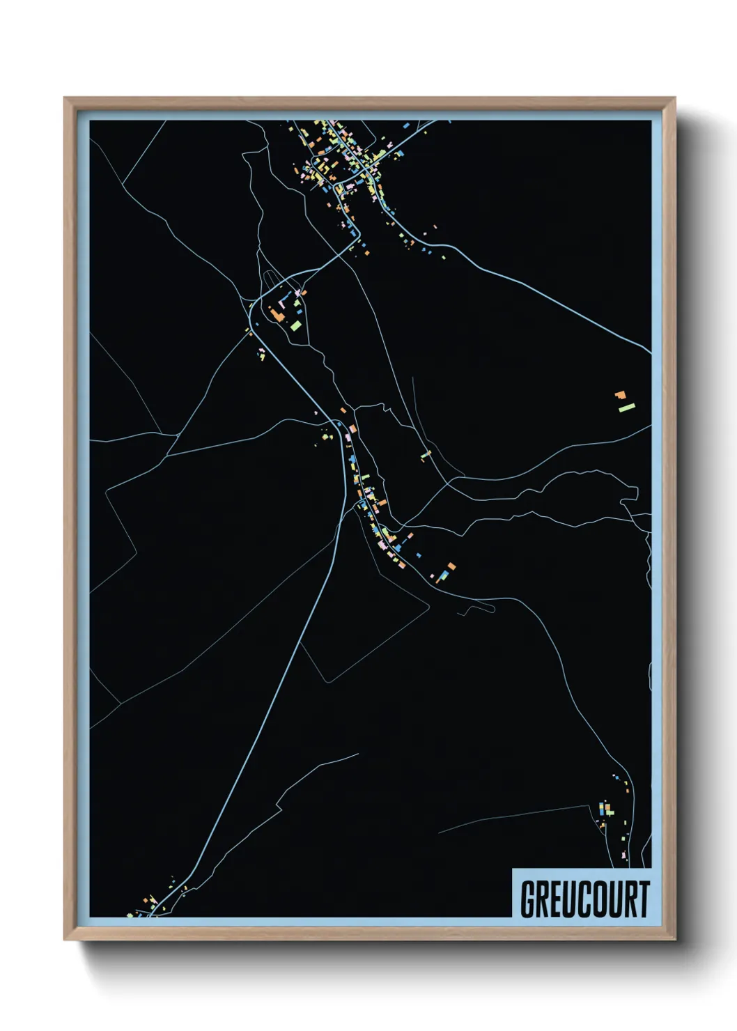 Une affiche de carte sur Greucourt