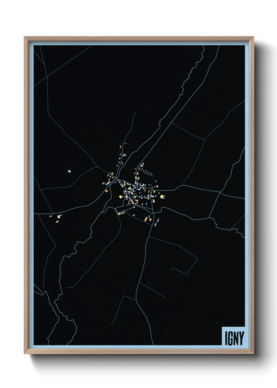 Une affiche de carte sur Igny