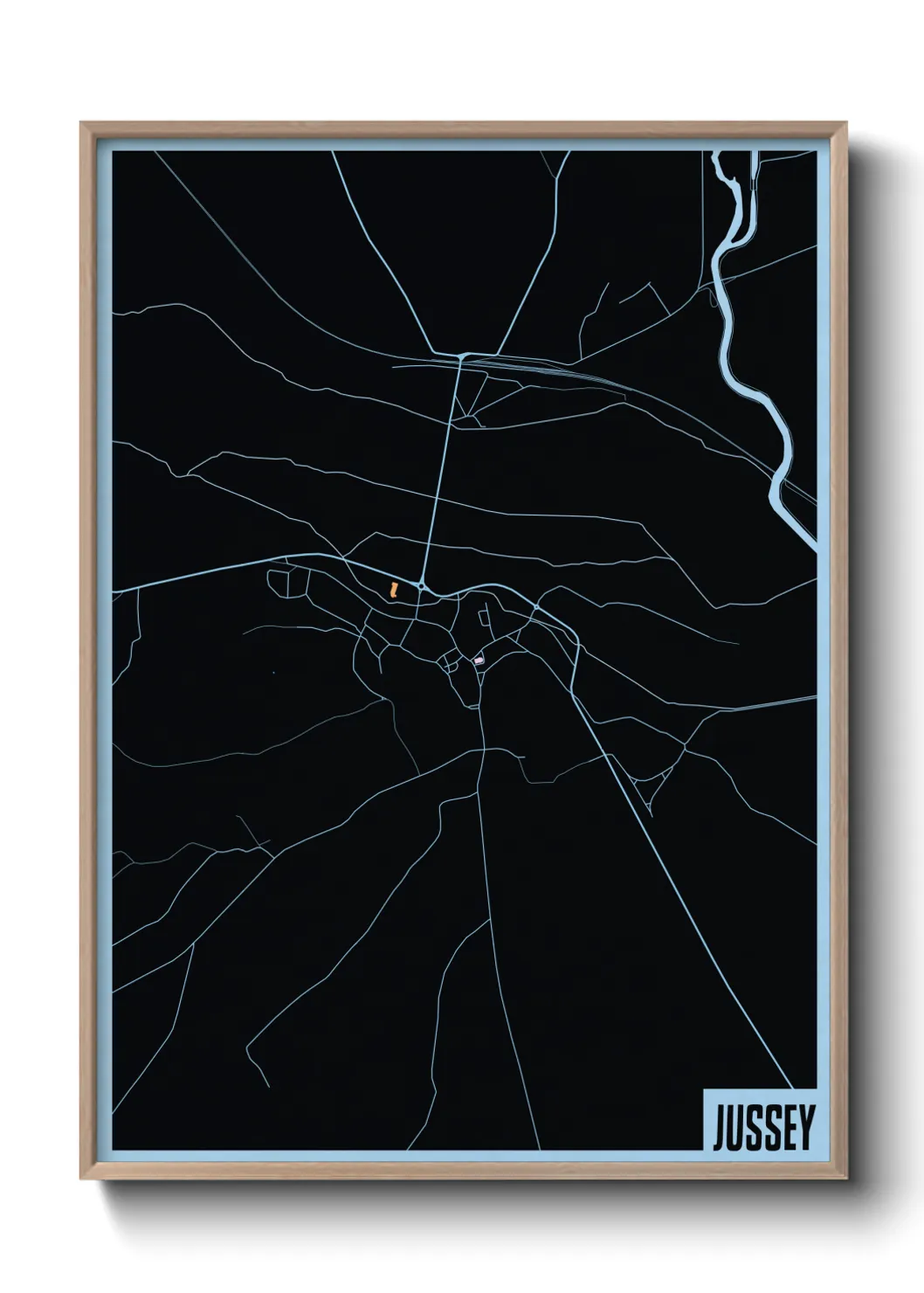 Une affiche de carte sur Jussey