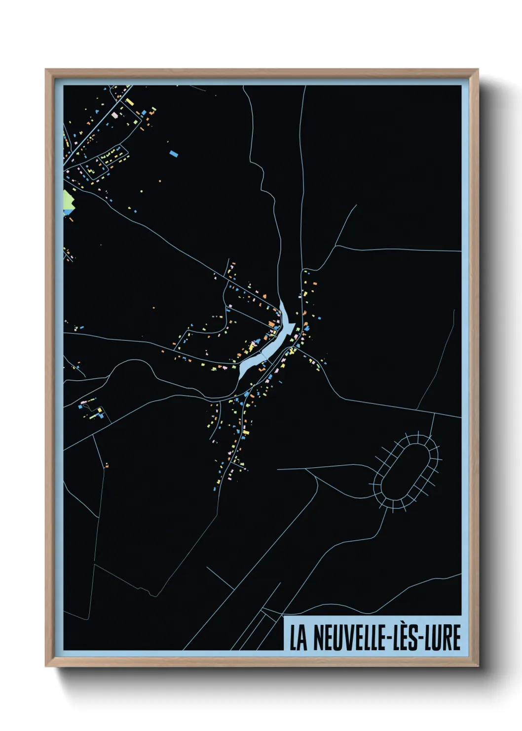 Une affiche de carte sur La Neuvelle-lès-Lure