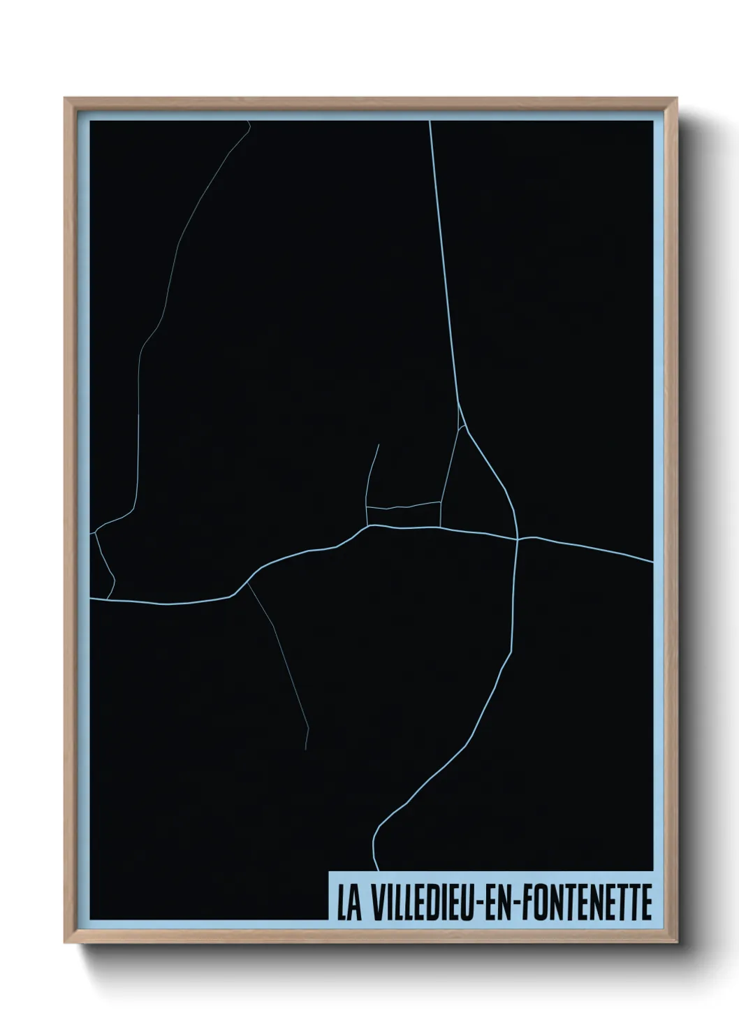 Une affiche de carte sur La Villedieu-en-Fontenette