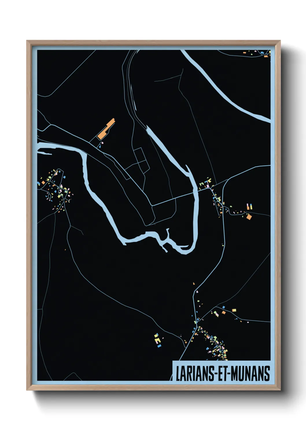Une affiche de carte sur Larians-et-Munans