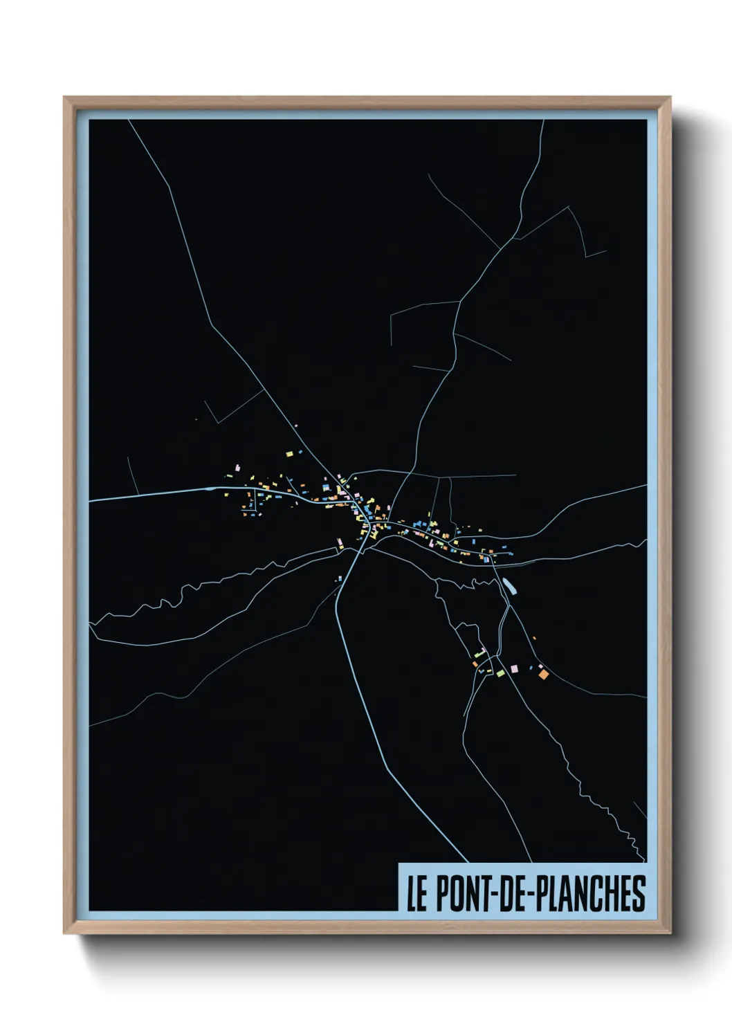 Une affiche de carte sur Le Pont-de-Planches