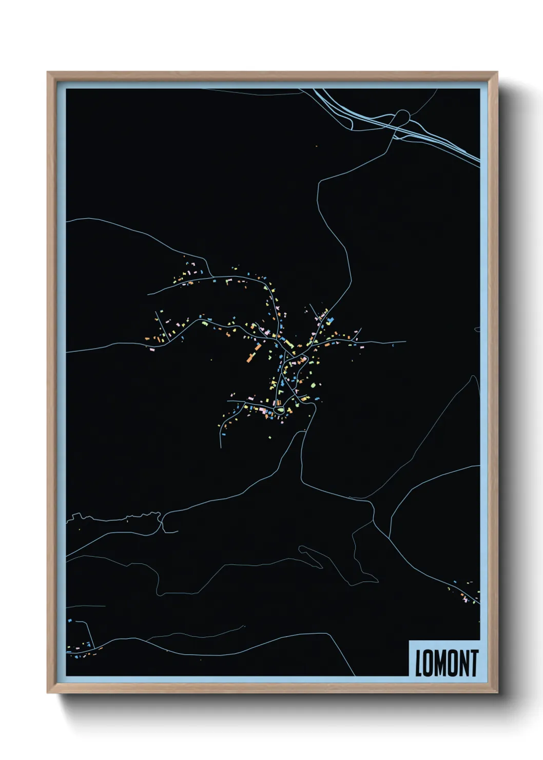 Une affiche de carte sur Lomont