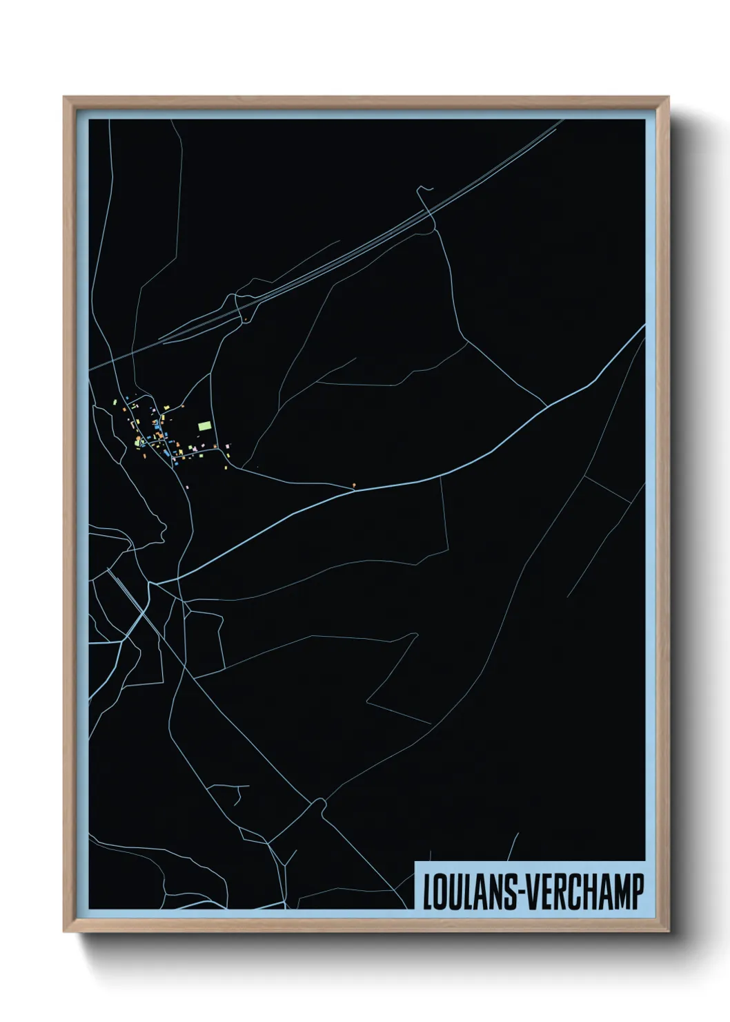 Une affiche de carte sur Loulans-Verchamp