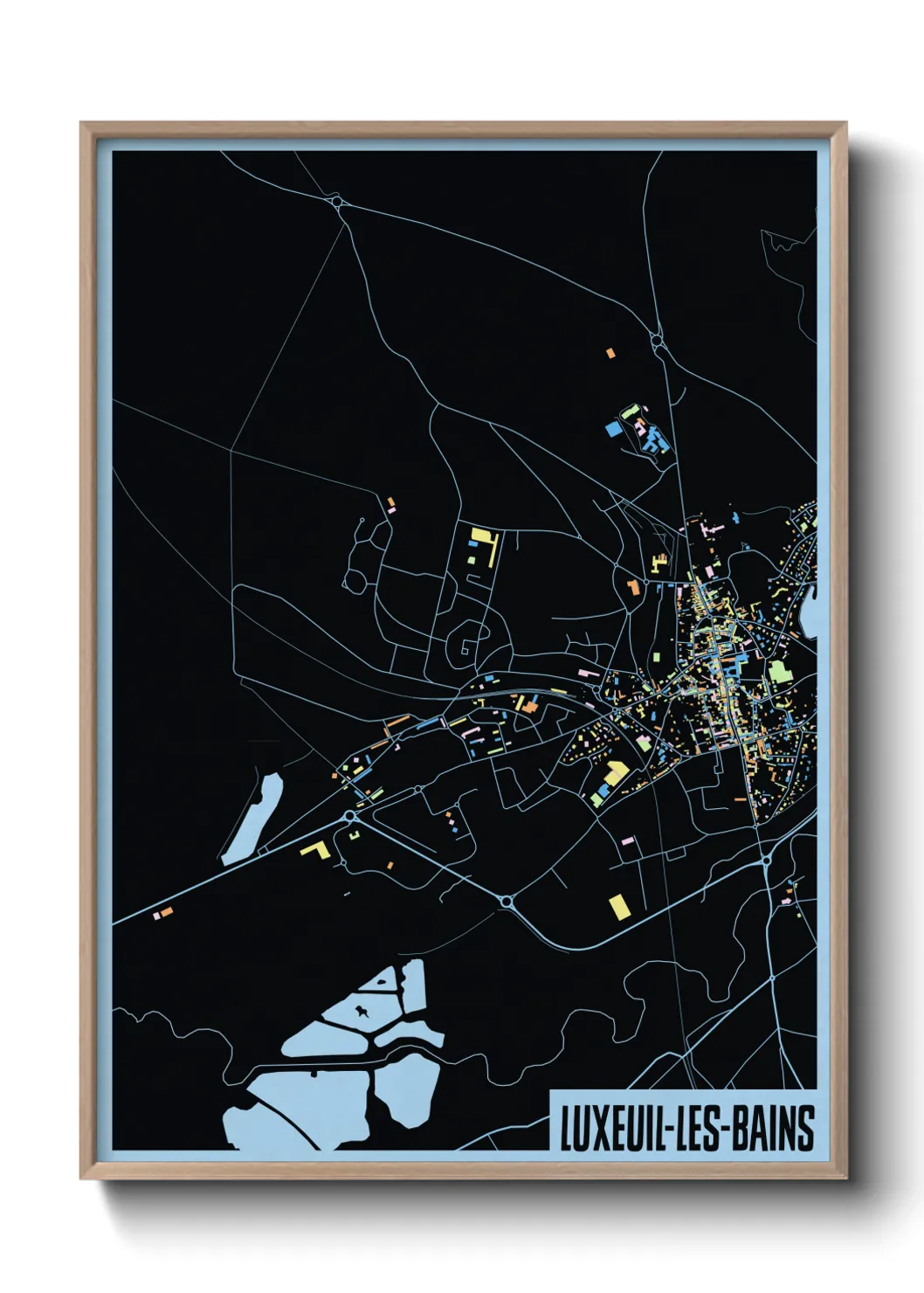 Une affiche de carte sur Luxeuil-les-Bains