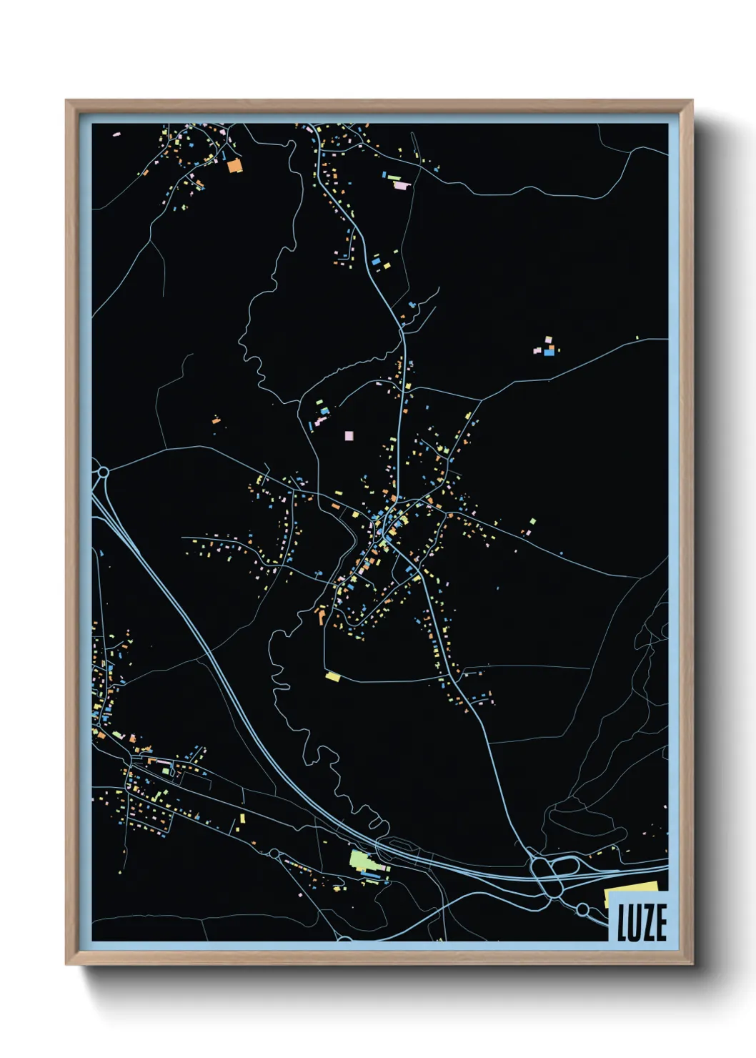 Une affiche de carte sur Luze