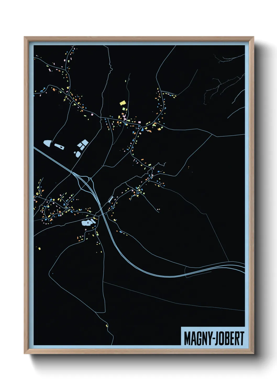 Une affiche de carte sur Magny-Jobert