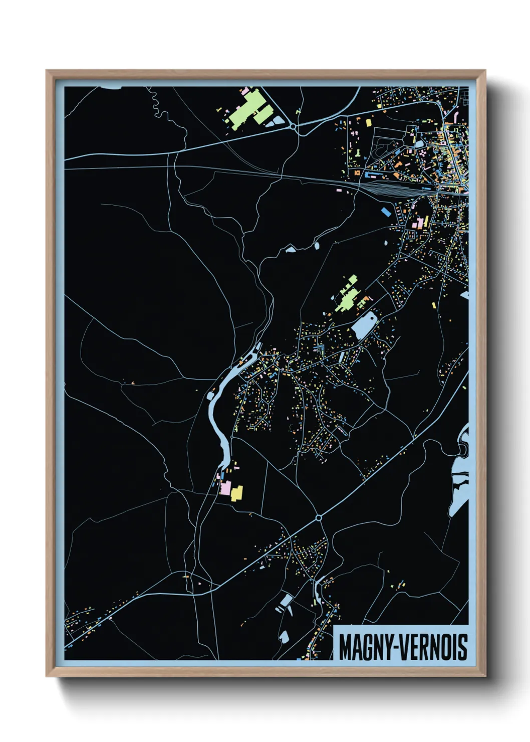 Une affiche de carte sur Magny-Vernois