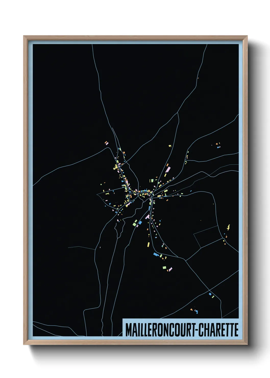 Une affiche de carte sur Mailleroncourt-Charette
