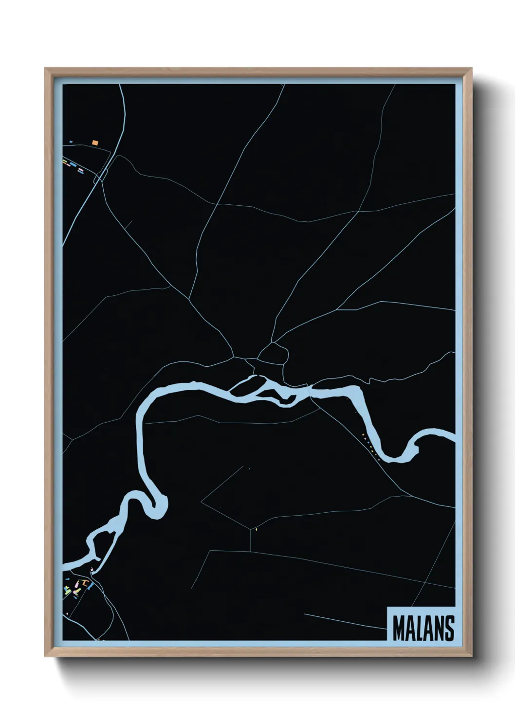 Une affiche de carte sur Malans