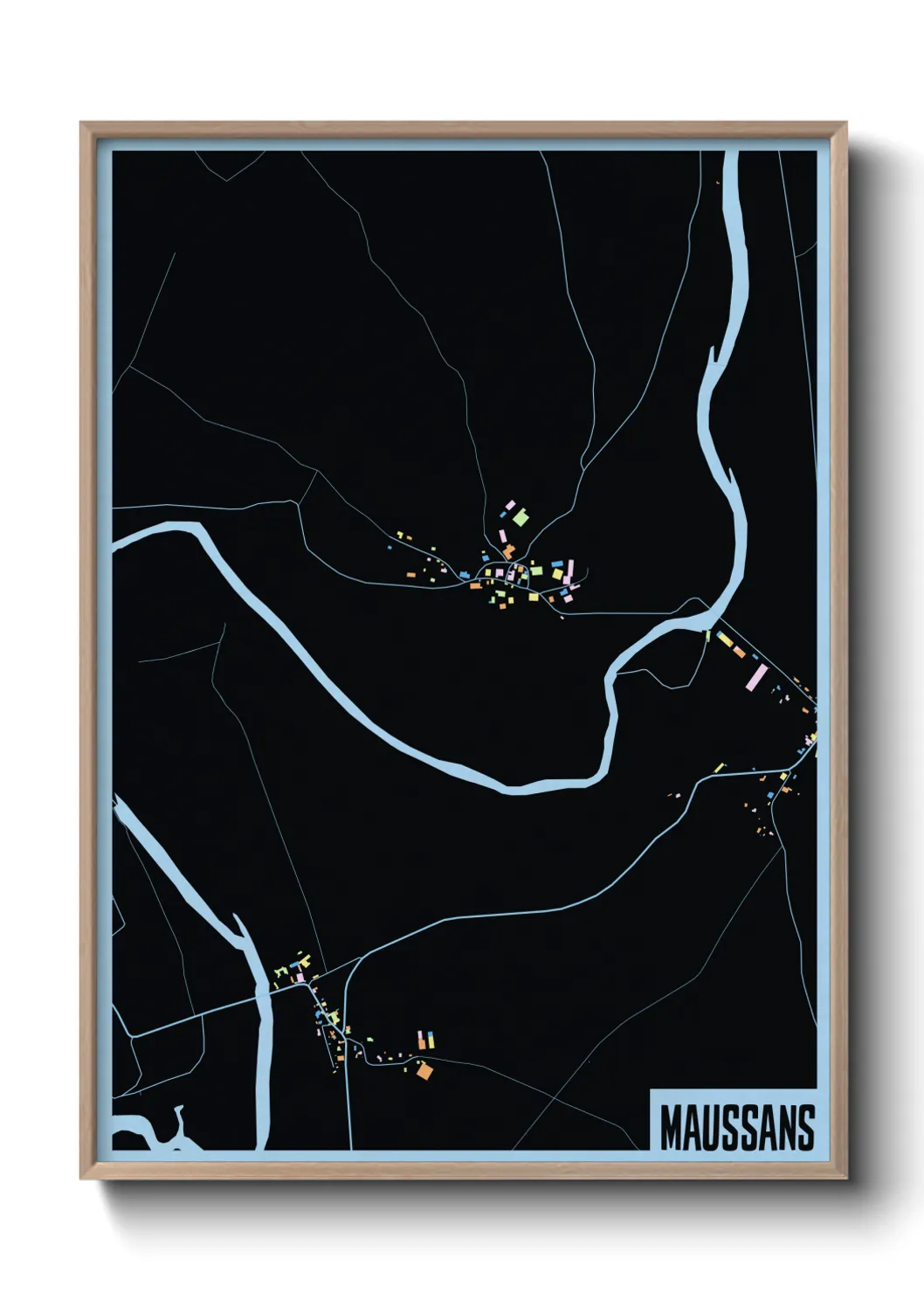 Une affiche de carte sur Maussans