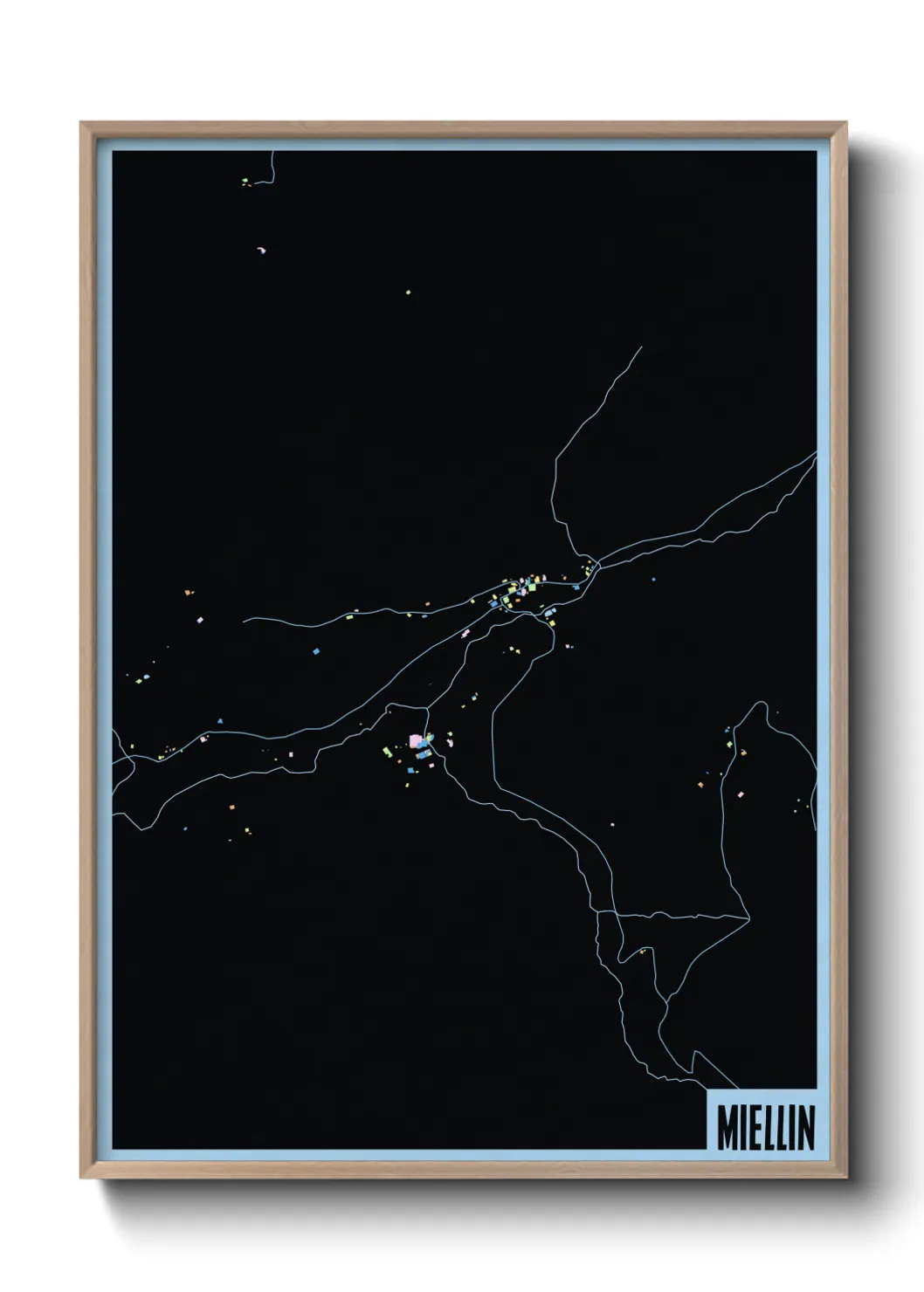 Une affiche de carte sur Miellin