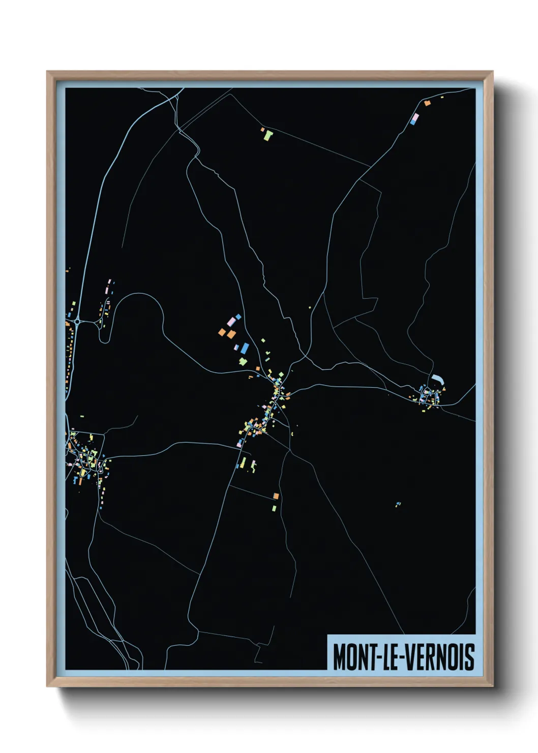 Une affiche de carte sur Mont-le-Vernois