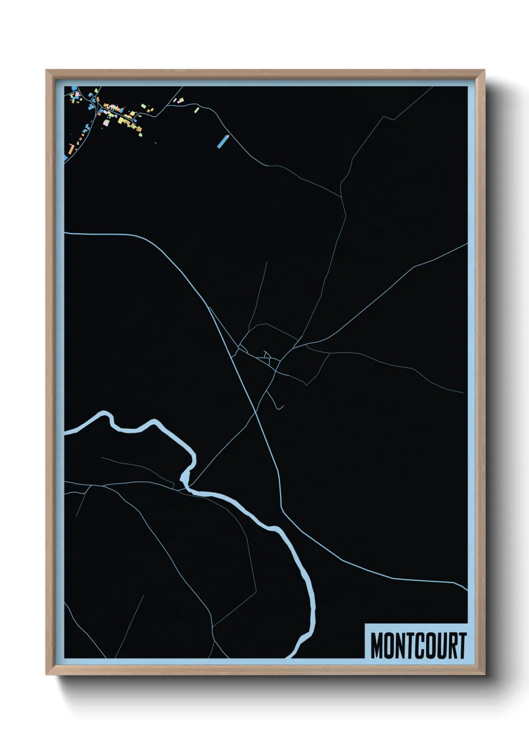 Une affiche de carte sur Montcourt