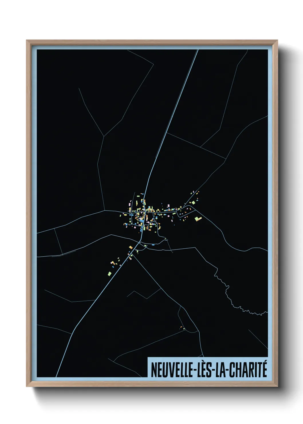 Une affiche de carte sur Neuvelle-lès-la-Charité