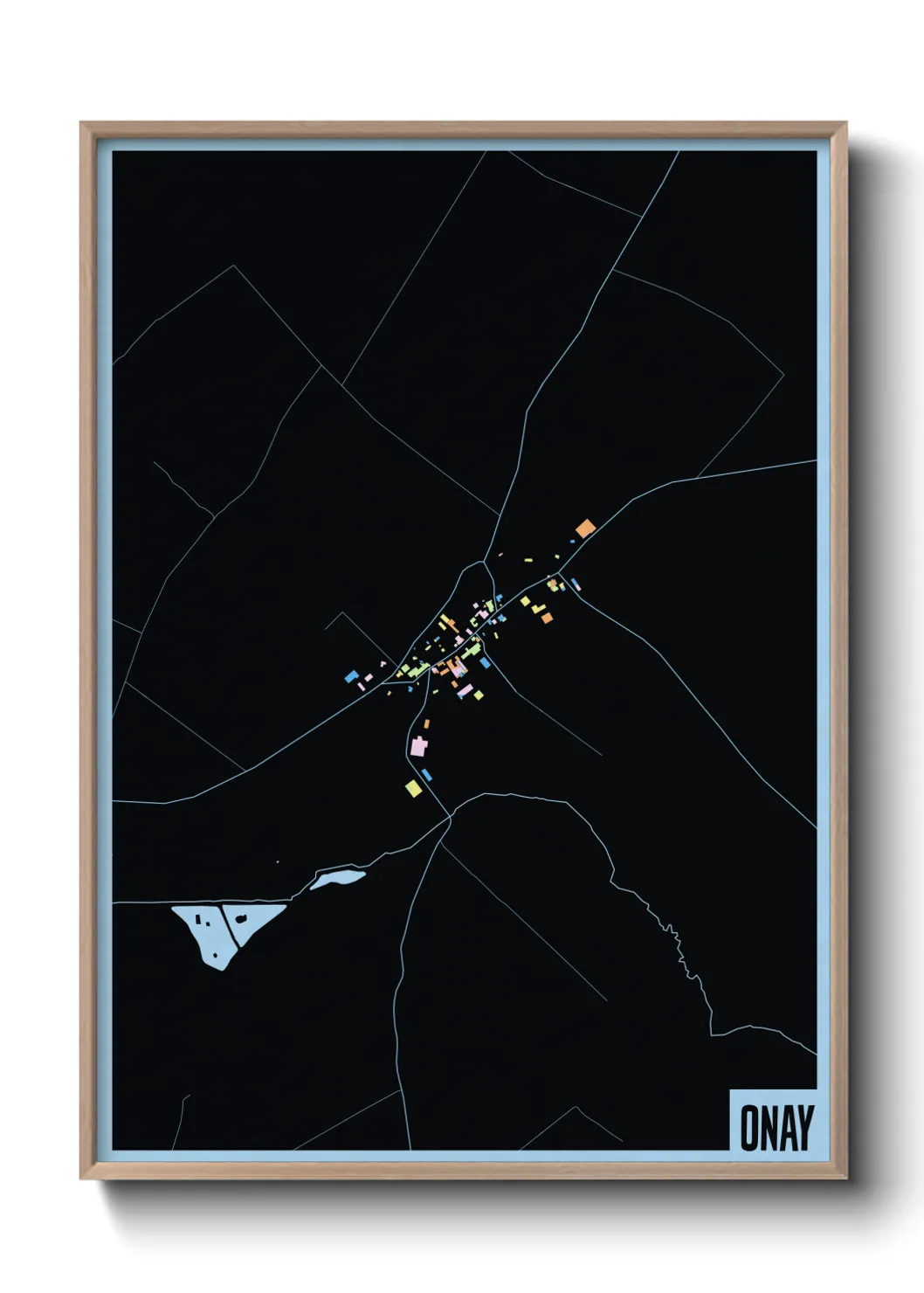 Une affiche de carte sur Onay