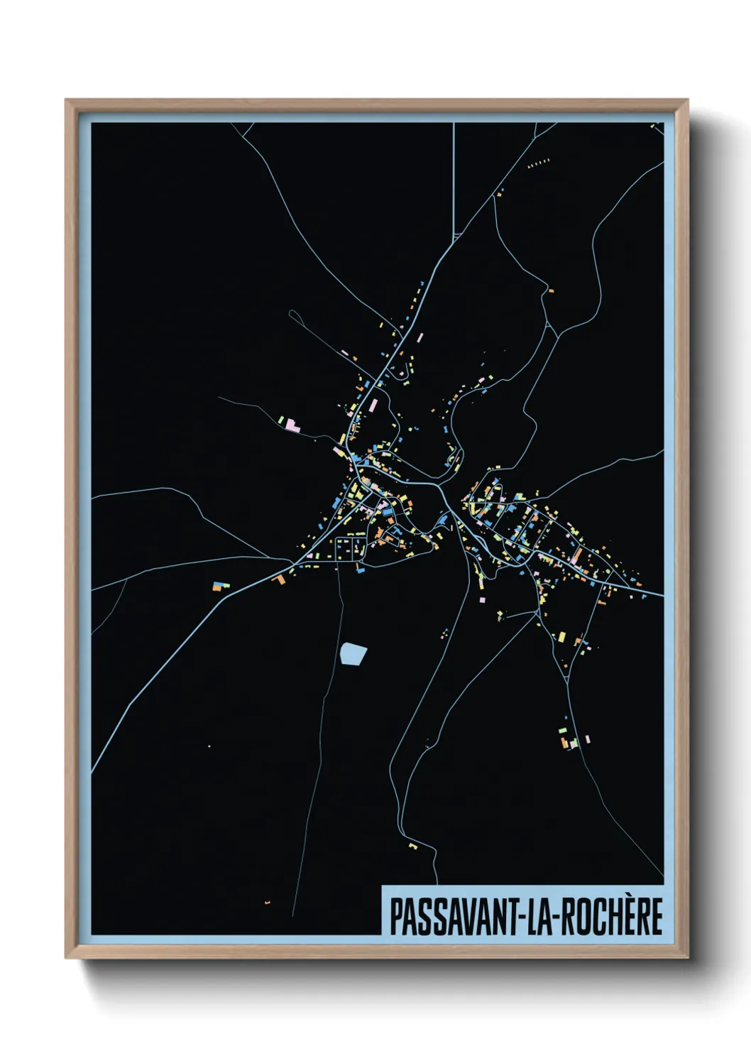 Une affiche de carte sur Passavant-la-Rochère