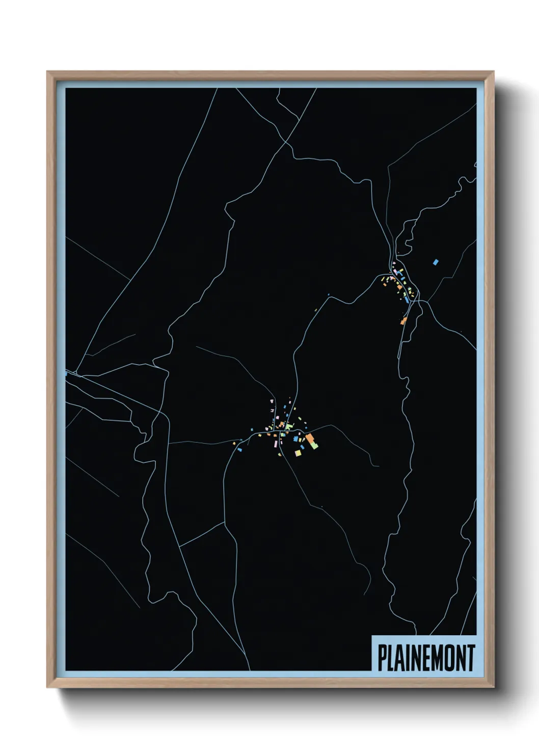 Une affiche de carte sur Plainemont