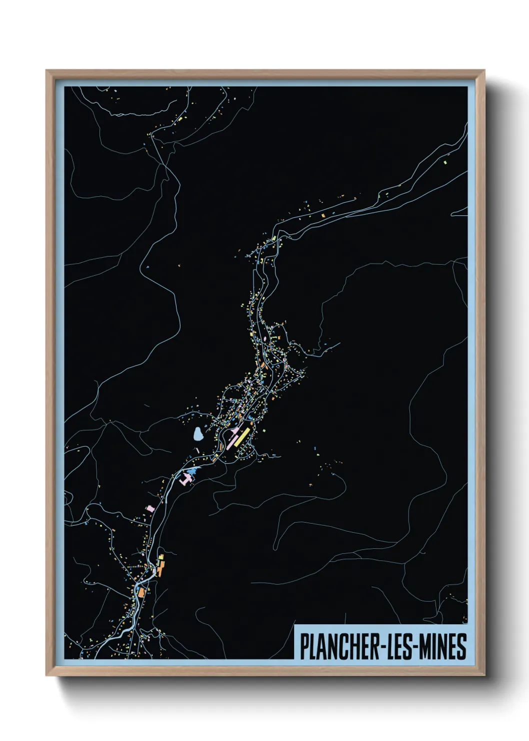 Une affiche de carte sur Plancher-les-Mines