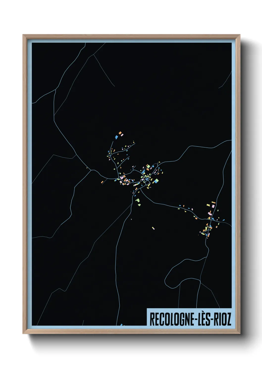 Une affiche de carte sur Recologne-lès-Rioz