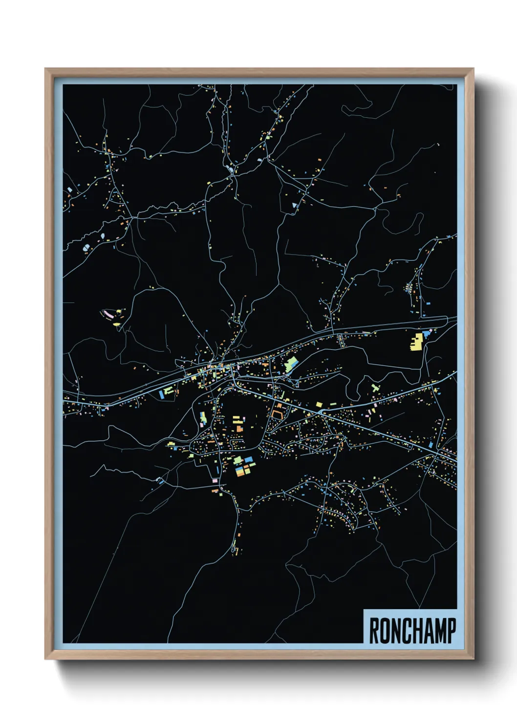 Une affiche de carte sur Ronchamp