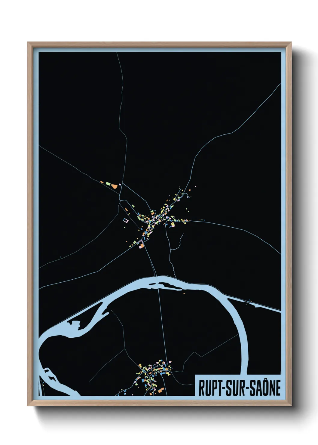 Une affiche de carte sur Rupt-sur-Saône