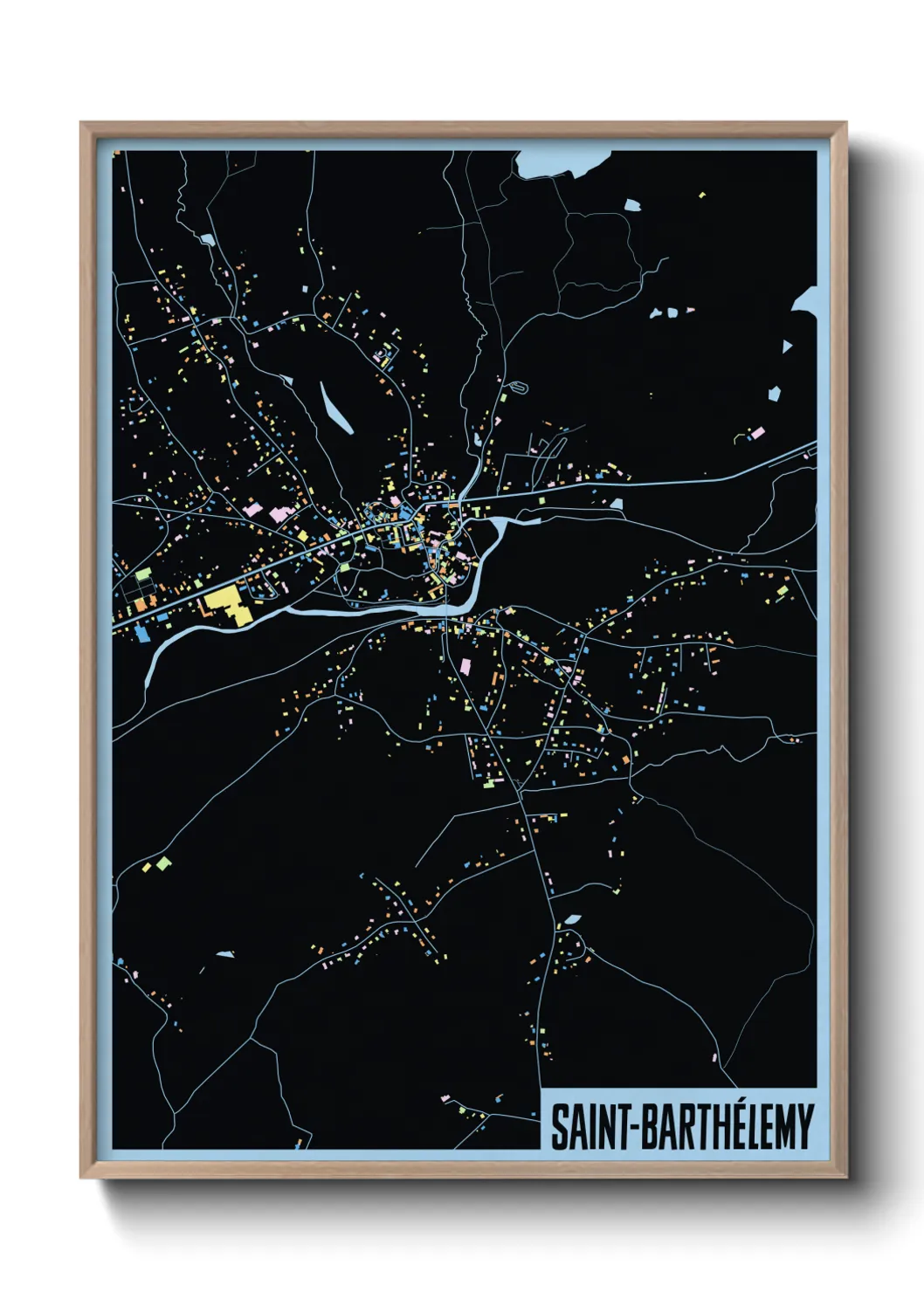 Une affiche de carte sur Saint-Barthélemy