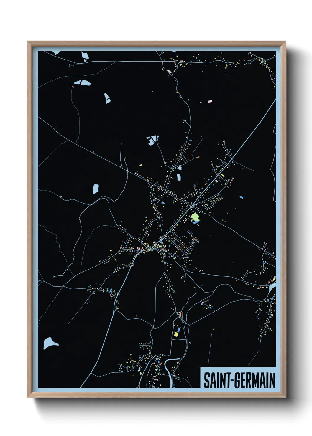 Une affiche de carte sur Saint-Germain