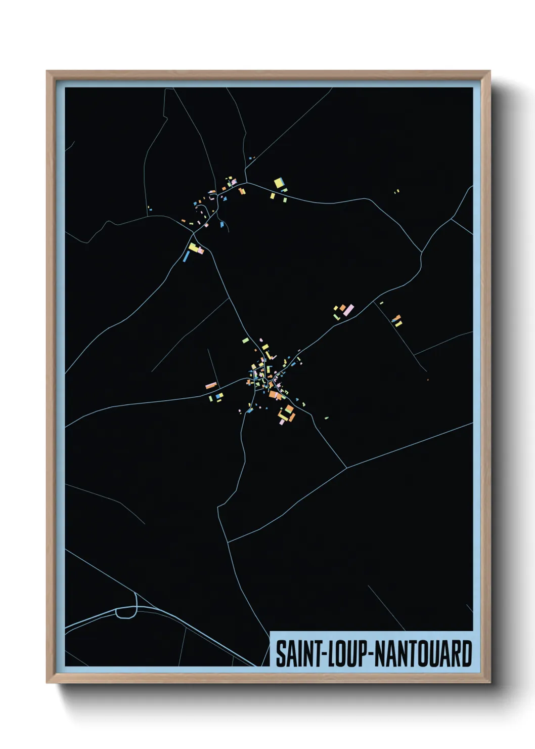 Une affiche de carte sur Saint-Loup-Nantouard