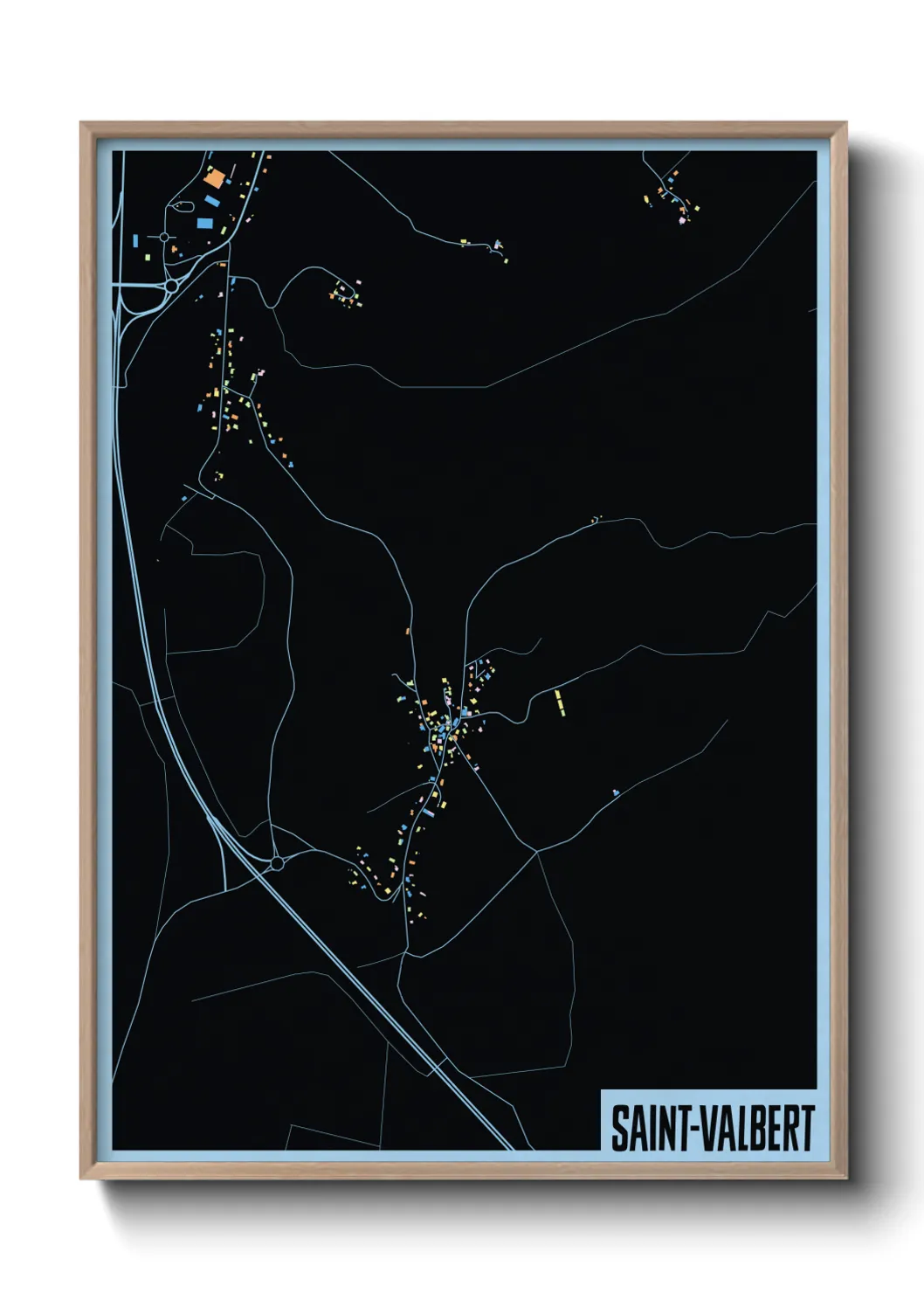 Une affiche de carte sur Saint-Valbert