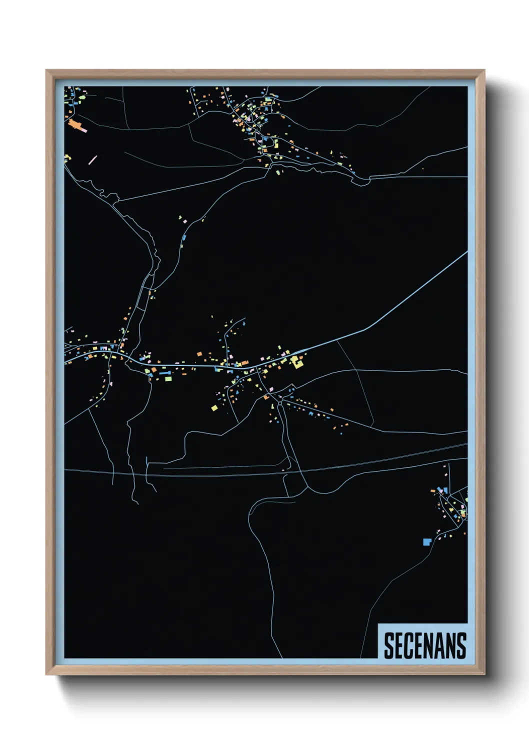 Une affiche de carte sur Secenans