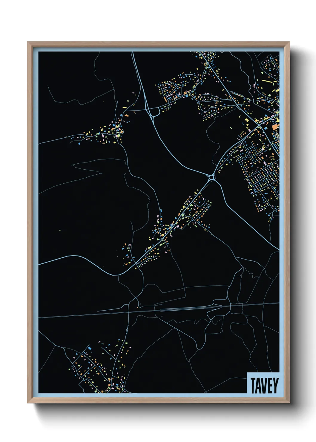 Une affiche de carte sur Tavey