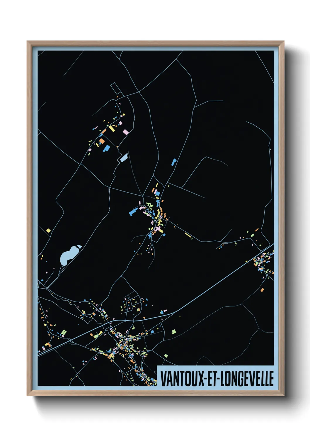 Une affiche de carte sur Vantoux-et-Longevelle