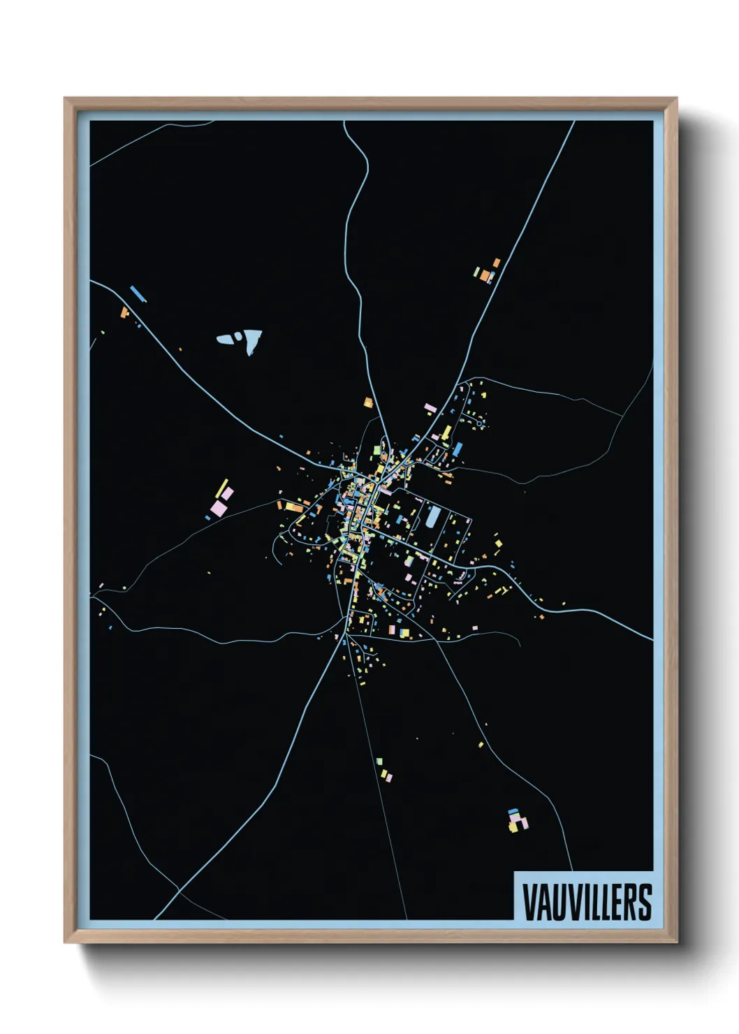 Une affiche de carte sur Vauvillers