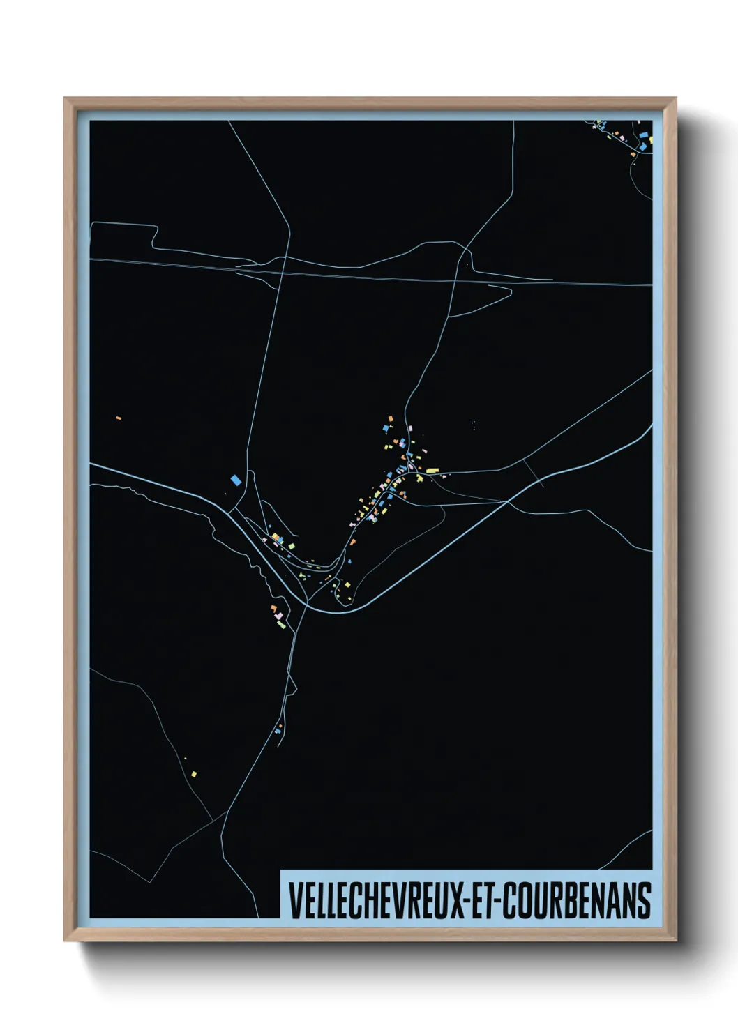 Une affiche de carte sur Vellechevreux-et-Courbenans