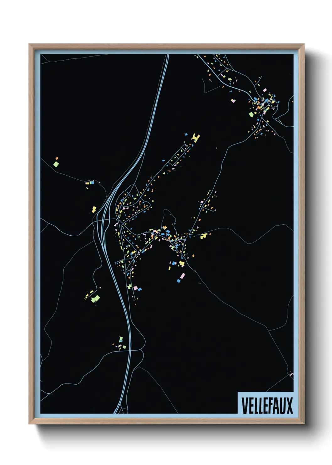 Une affiche de carte sur Vellefaux