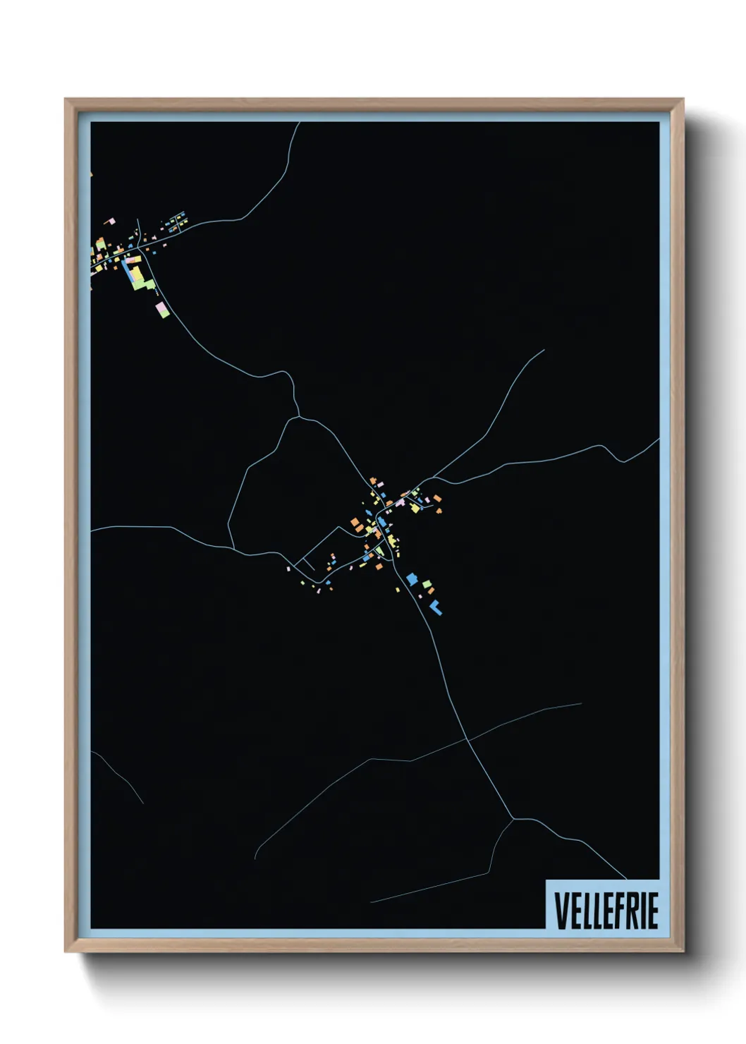 Une affiche de carte sur Vellefrie