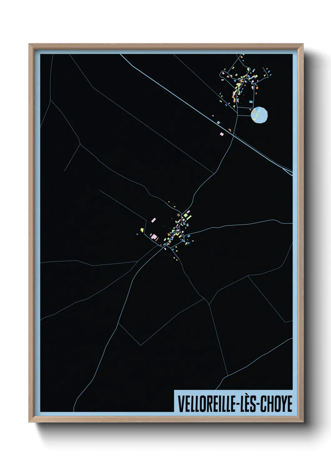 Une affiche de carte sur Velloreille-lès-Choye