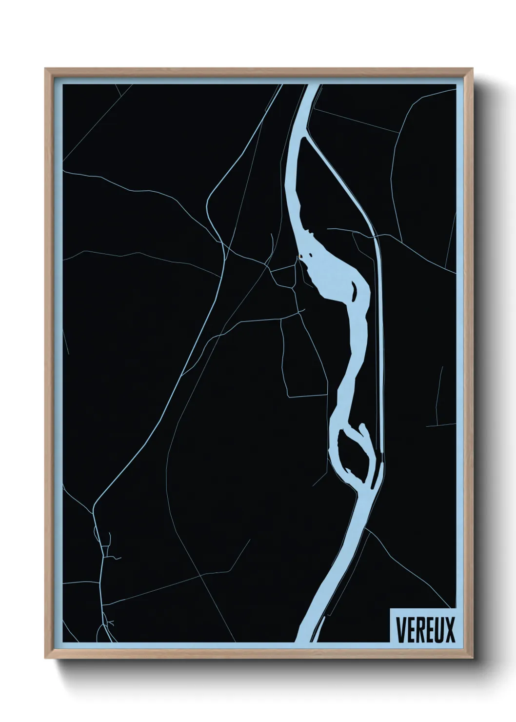 Une affiche de carte sur Vereux