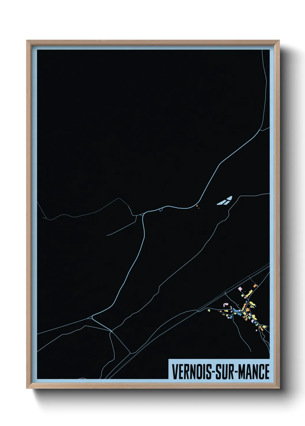 Une affiche de carte sur Vernois-sur-Mance