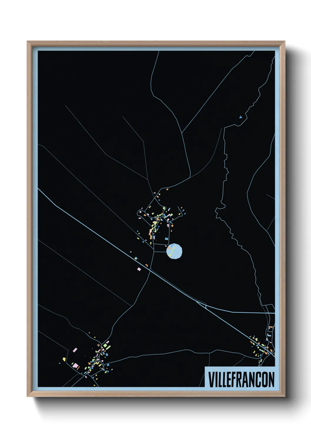 Une affiche de carte sur Villefrancon